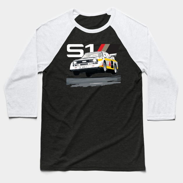 WRC Sport S1 E2 Group B Rally Car Stig Blomqvist, Mikkola 4X4 Walter Röhrl Baseball T-Shirt by cowtown_cowboy